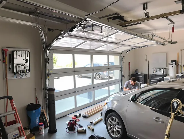 Garage door noise reduction service by Duxbury Garage Door Repair in Duxbury
